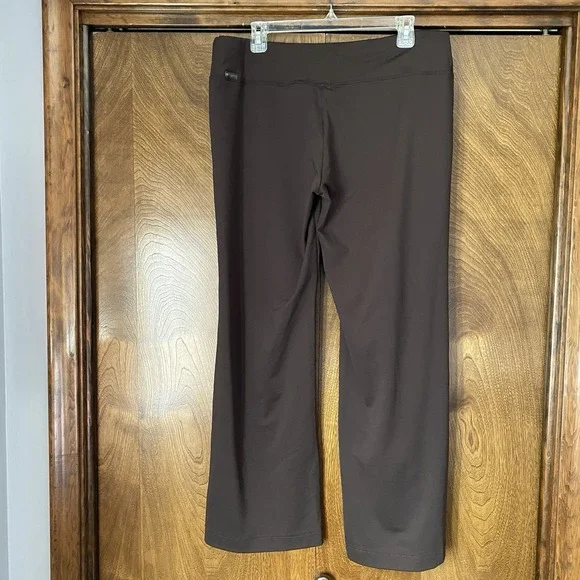 Columbia Large Brown Women's Cropped Ankle Pants Wide Straight Leg Activewear - Picture 2 of 9